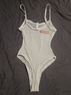 SKIMS Ivory Sheer Bodysuit Chemise